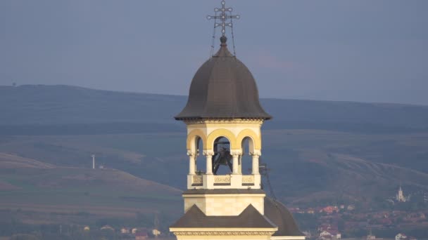 Klokken Van Orthodoxe Kathedraal Luiden Alba Iulia — Stockvideo