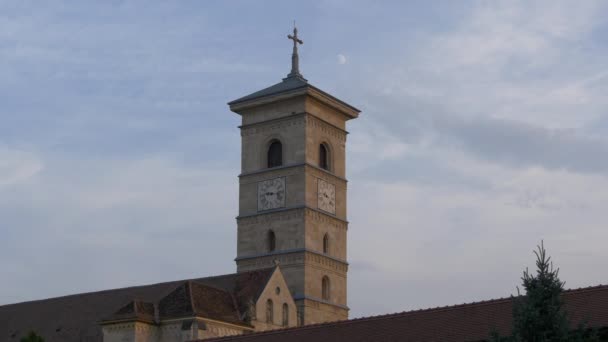 Torre Relógio Catedral São Miguel — Vídeo de Stock