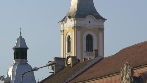Torre Igreja Telhado — Vídeo de Stock
