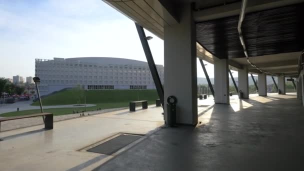 Polyvalent Hall Terlihat Dari Stadion — Stok Video