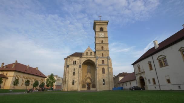 Sankt Mikaels Katedral Alba Iulia Fästning — Stockvideo