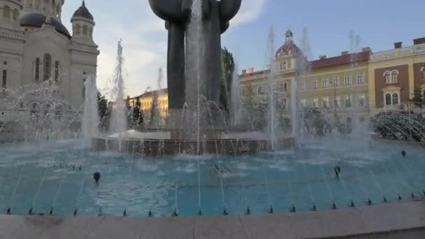 Джерело Води Центрі Міста — стокове відео