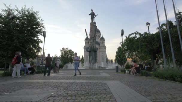 Praça Avram Iancu Cluj Napoca — Vídeo de Stock