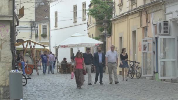 Staré Centrum Města Lidmi — Stock video