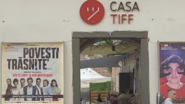 Inträde Till Restaurang Casa Tiff — Stockvideo