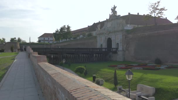 Ponte Fortaleza Alba Iulia — Vídeo de Stock