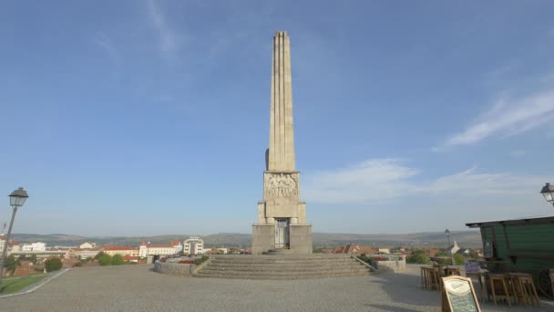 Obelisco Fortaleza Alba Iulia — Vídeo de stock