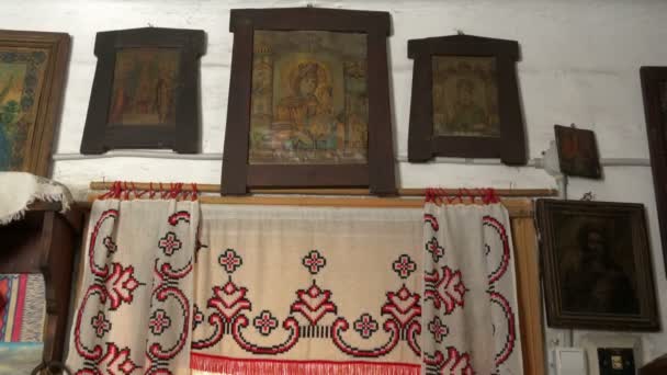 Old Religious Paintings Door — Stock Video
