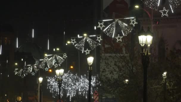 Lámpaoszlopok Karácsonyi Dekorációk — Stock videók