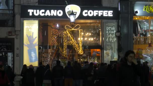 Tucano Coffee shop with Christmas decorations