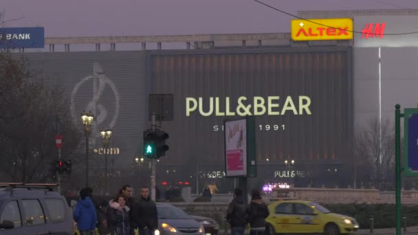 Unirea Winkelcentrum Gezien Boekarest — Stockvideo