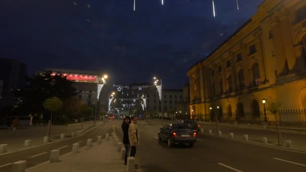Подорож Різдво Бухаресті — стокове відео