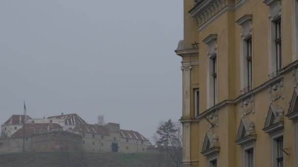 Fortaleza Brasov Vista Desde Calle Muresenilor — Vídeos de Stock