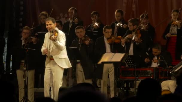 Orchestra Che Suona Musica Tradizionale Rumena — Video Stock