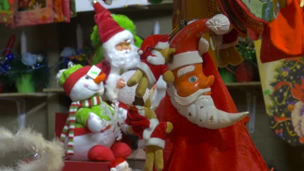 Santa Claus Toys Christmas Market — Stockvideo