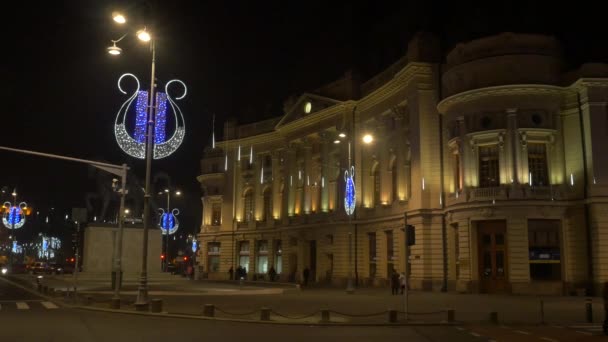 Plaza Revolución Con Luces Navidad — Vídeo de stock