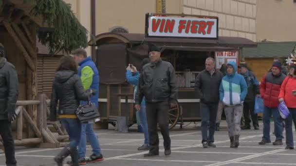 Chaud Mulled Voiture Vin Marché Noël — Video