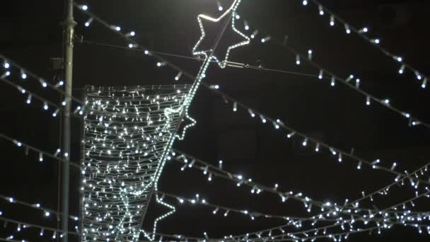 Luces Blancas Estrellas — Vídeo de stock