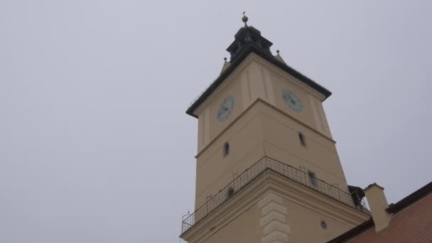 Pan Derecha Torre Del Reloj Del Museo Historia — Vídeo de stock