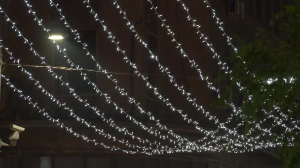 Noel Zamanı Beyaz Işıklar — Stok video