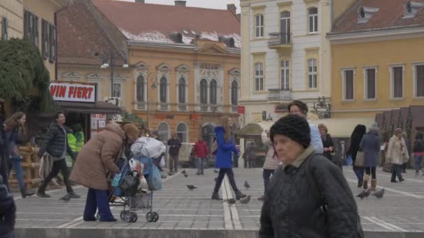 People Christmas Market Brasov — Wideo stockowe