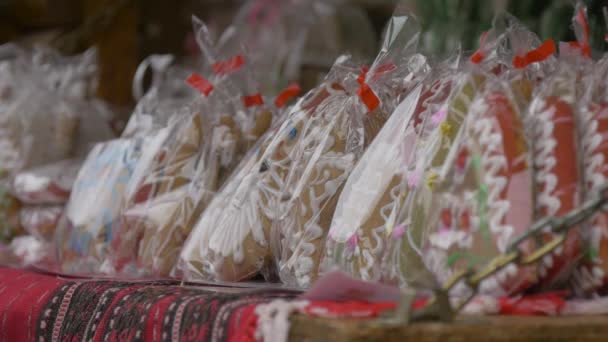 Gingerbread Pasar Natal — Stok Video