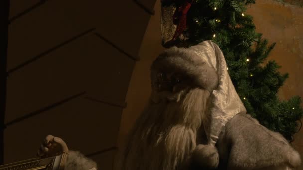 夜のクリスマスの装飾 — ストック動画