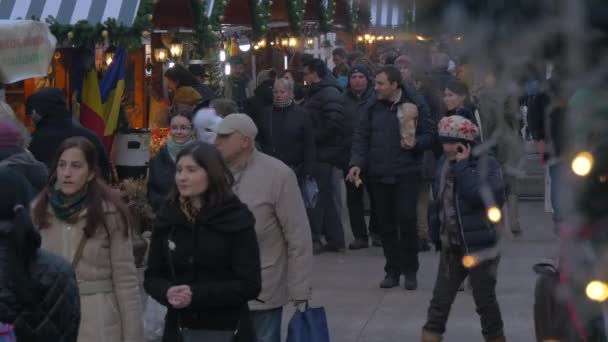 Переулок Рождественском Рынке — стоковое видео