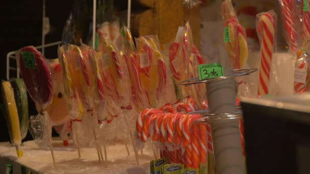 棒棒糖和糖果手杖 — 图库视频影像