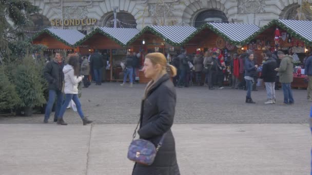 Visita Mercatino Natale Bucarest — Video Stock