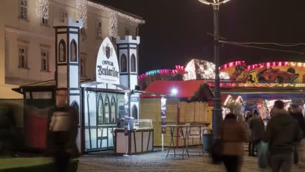 Zeitraffer Der Bäckerburg Auf Dem Weihnachtsmarkt — Stockvideo