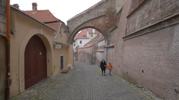 Mur Briques Passage Des Escaliers Sibiu — Video