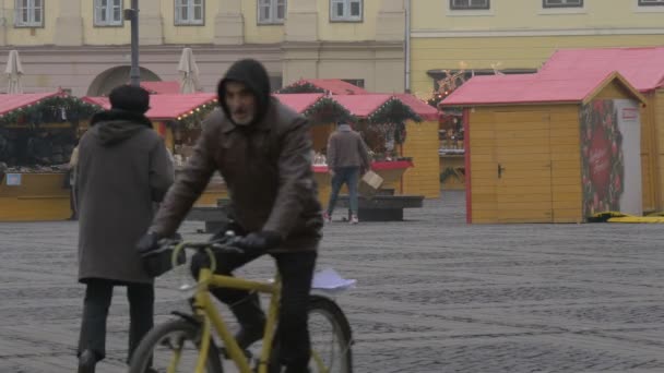 Mercado Navidad Sibiu — Vídeo de stock