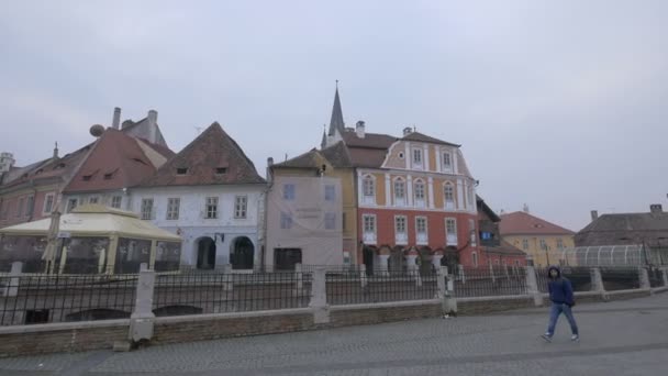 Sibiu Şehrindeki Binalar — Stok video