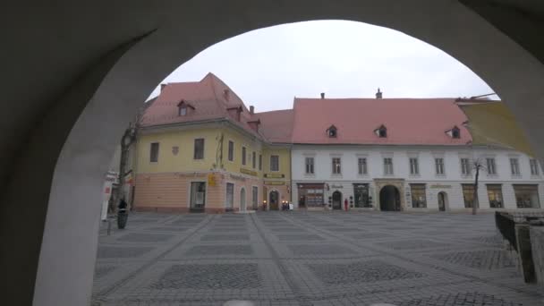 Uitzicht Restaurants Sibiu — Stockvideo