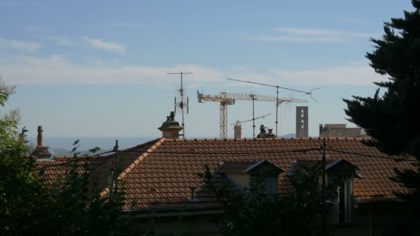 Torres Antenas Una Grúa Grasse — Vídeos de Stock