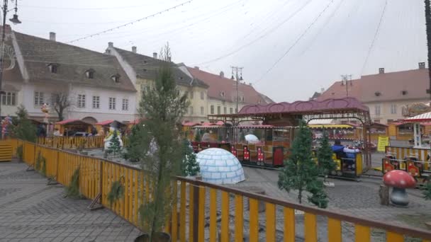 Amusement Park Christmas Market — Wideo stockowe