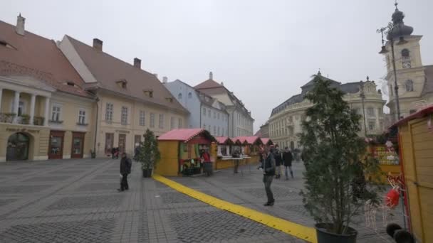 Widok Sibiu Podczas Świąt Bożego Narodzenia — Wideo stockowe