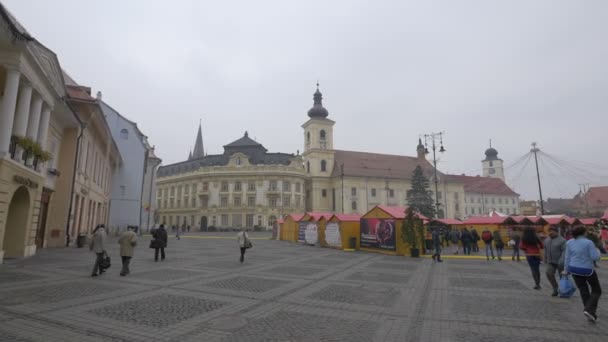 Christmas Market Big Square — Stockvideo