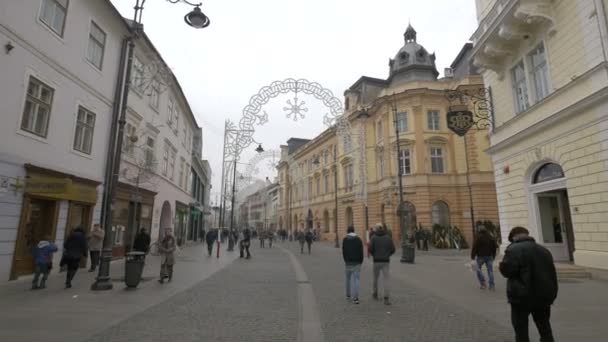 Vista Rua Durante Natal — Vídeo de Stock