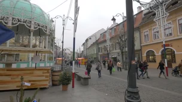 Blick Auf Die Straße Sibiu — Stockvideo