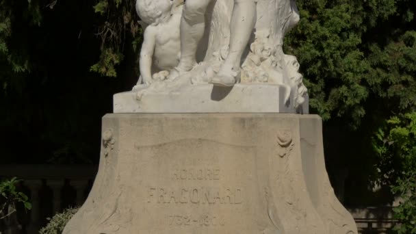Κλίση Του Αγάλματος Fragonard Στο Grasse — Αρχείο Βίντεο