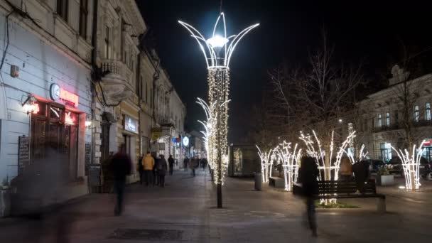 Night Timelapse Eroilor Boulevard Cluj Napoca — Vídeo de Stock