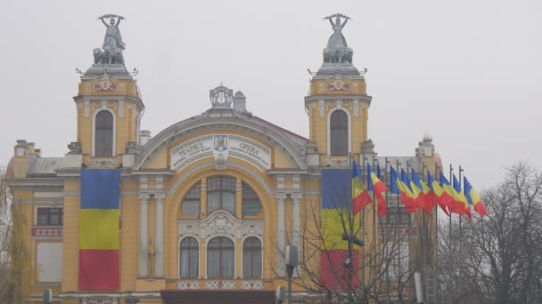 Teatro Nacional Cluj Napoca — Vídeo de Stock