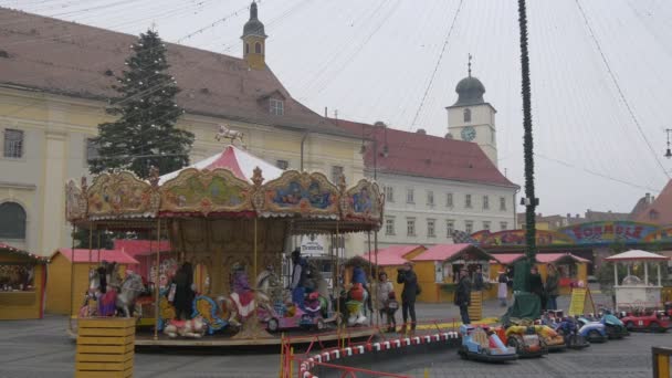 Karusell Julmarknad — Stockvideo