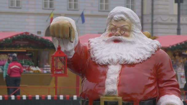 Kerstman Beeldje — Stockvideo