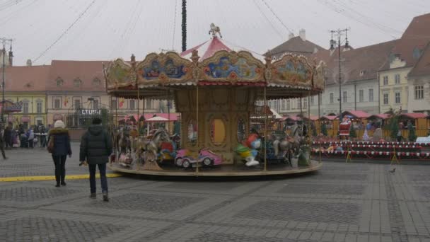 Άποψη Της Περιστροφής Carousel — Αρχείο Βίντεο