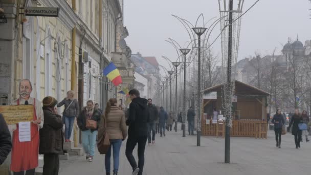 Lidé Chodící Pěší Ulici — Stock video