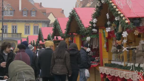 Gente Mercado Navidad — Vídeo de stock