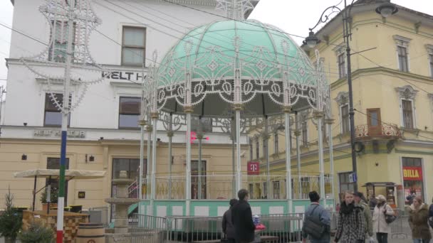 Grønn Paviljong Julaften – stockvideo